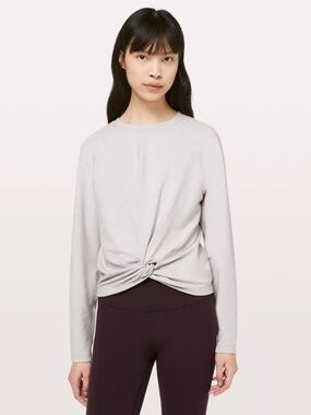 Lululemon Tuck and Gather Pullover in Light Gray